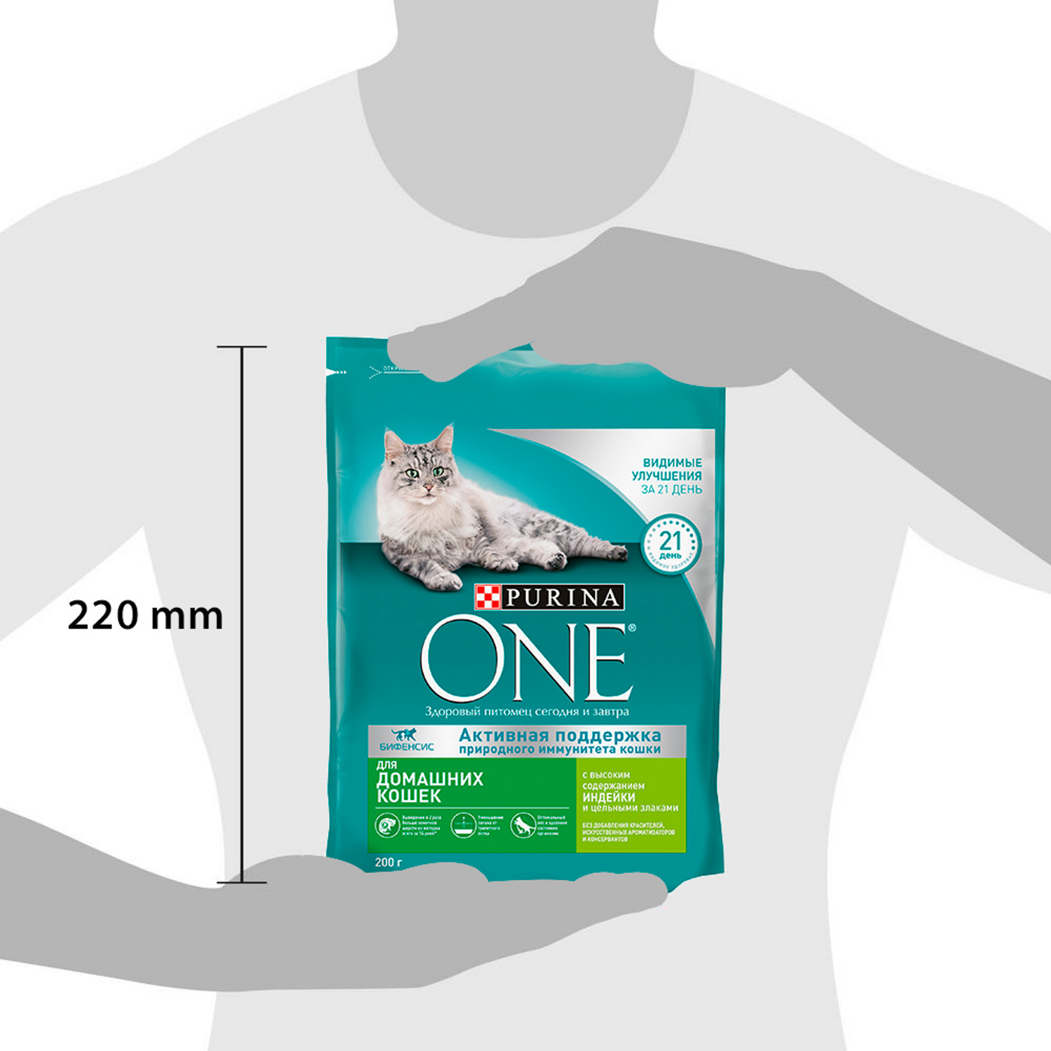 Корм для кошек Purina One домашних с индейкой 200г - фото 11