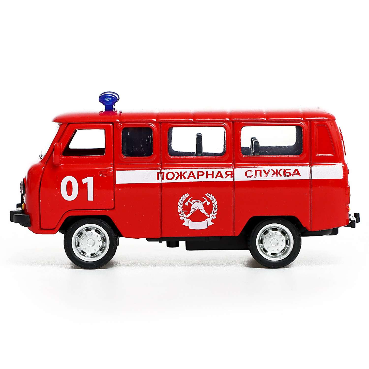 Машина Автоград металлическая «УАЗ 3962 Пожарная служба» инерция 1:43 9351059 - фото 2