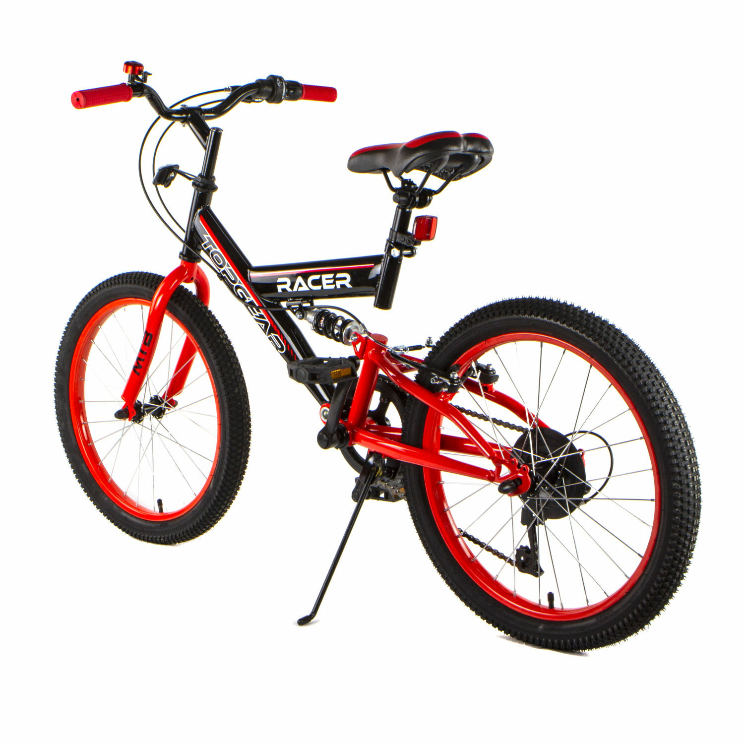 Велосипед TOPGEAR Racer 20 дюймов двухколесный городской с амортизатором тормозом V-brake красный - фото 11