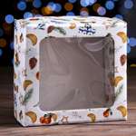 Коробка Sima-Land подарочная. крышка дно. с окном«Новогоднее настроение» 14.5×14.5×6 см
