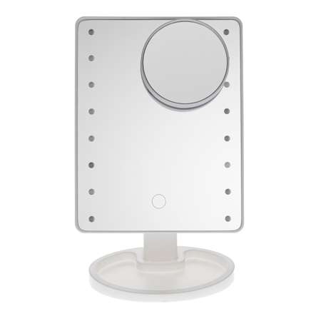 Зеркало косметическое CleverCare 16 LED с дополнительным съемным элементом цвет белый