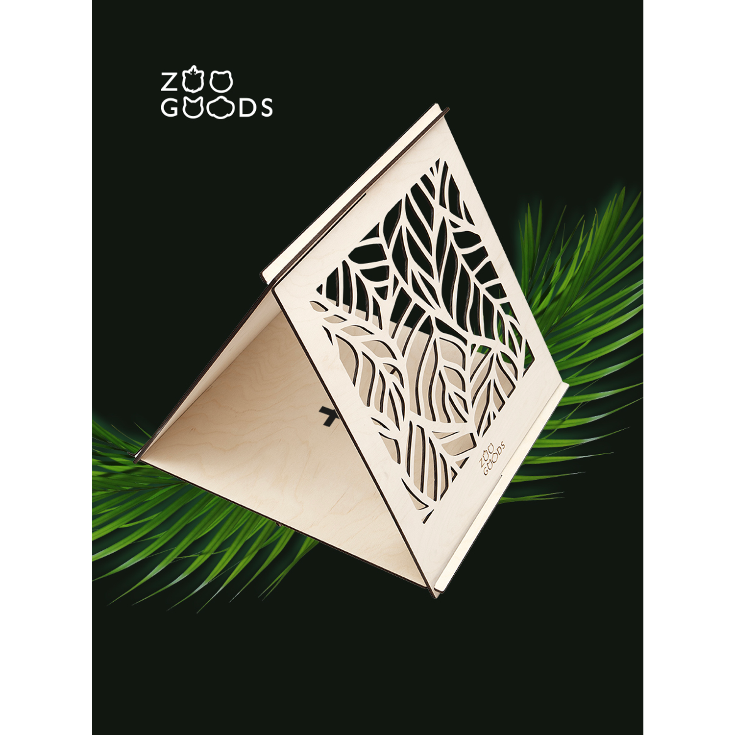 Домик для животных Zoo Goods Треугольный Листья - фото 4