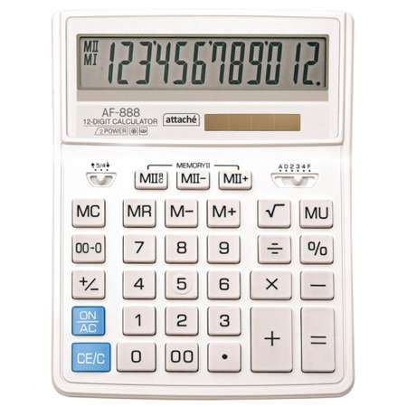 Калькулятор Attache настольный 12ти разрядный 204x158мм белый 1 шт