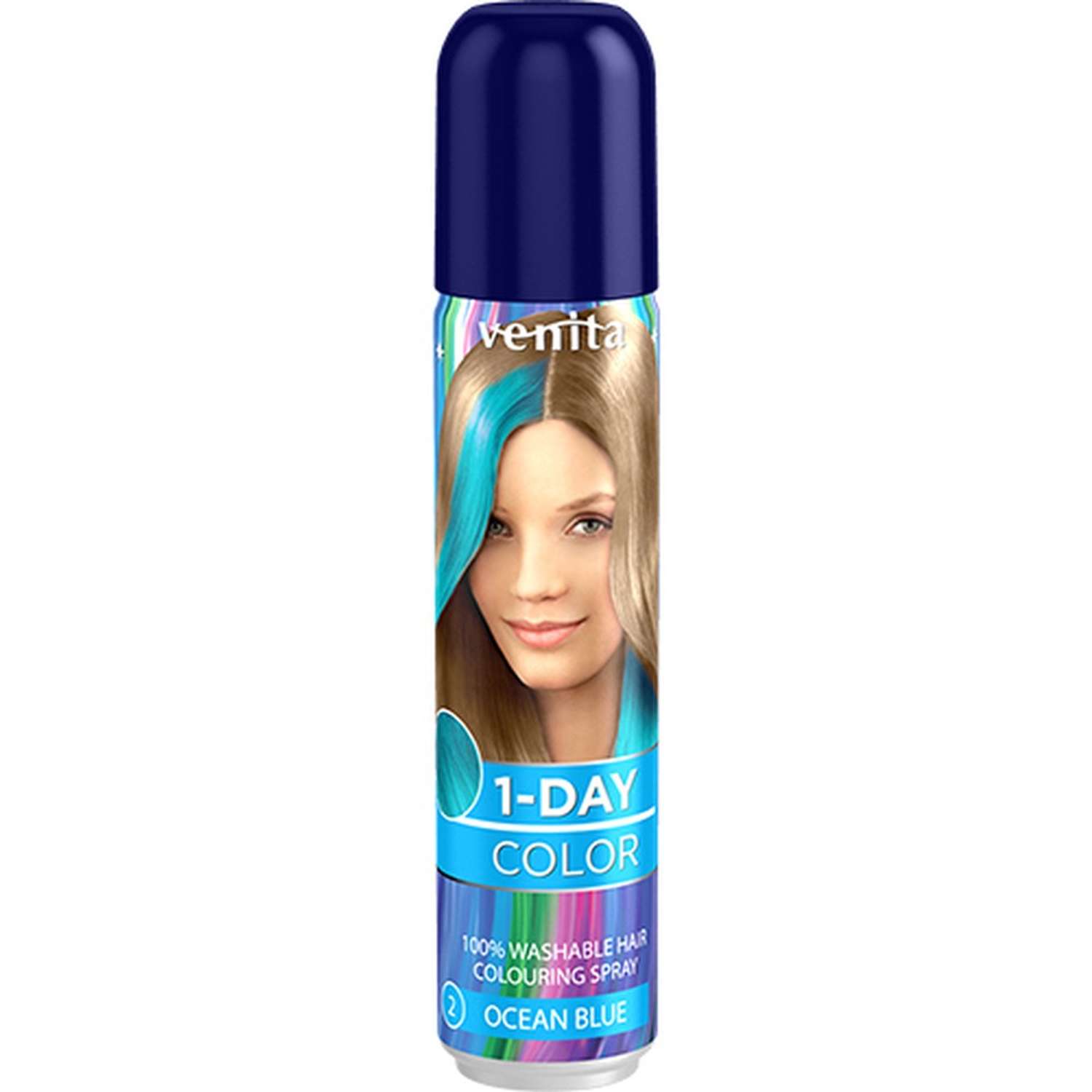 Спрей для волос оттеночный VENITA 1-day color тон ocean blue (морская волна) 50 мл - фото 1