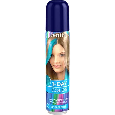 Спрей для волос оттеночный VENITA 1-day color тон ocean blue (морская волна) 50 мл