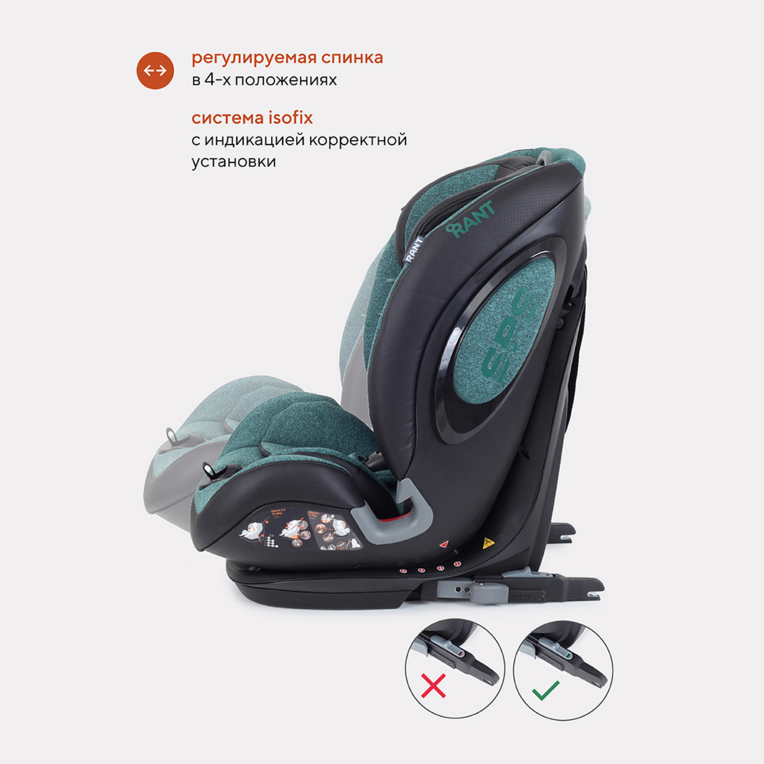 Автокресло Rant iQ isofix Malachite - фото 6