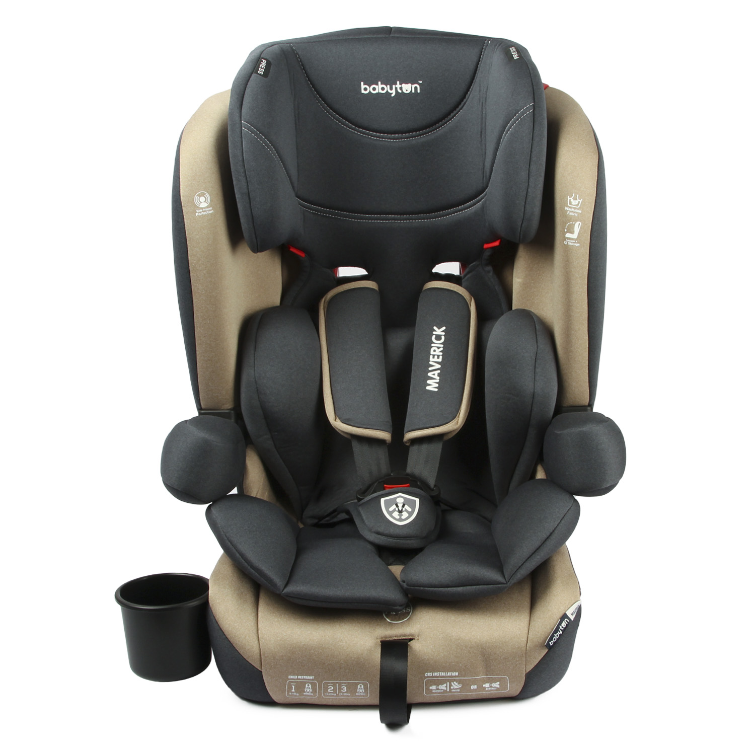 Автокресло Babyton Maverick Beige Isofix 1/2/3 (9-36 кг) - фото 10