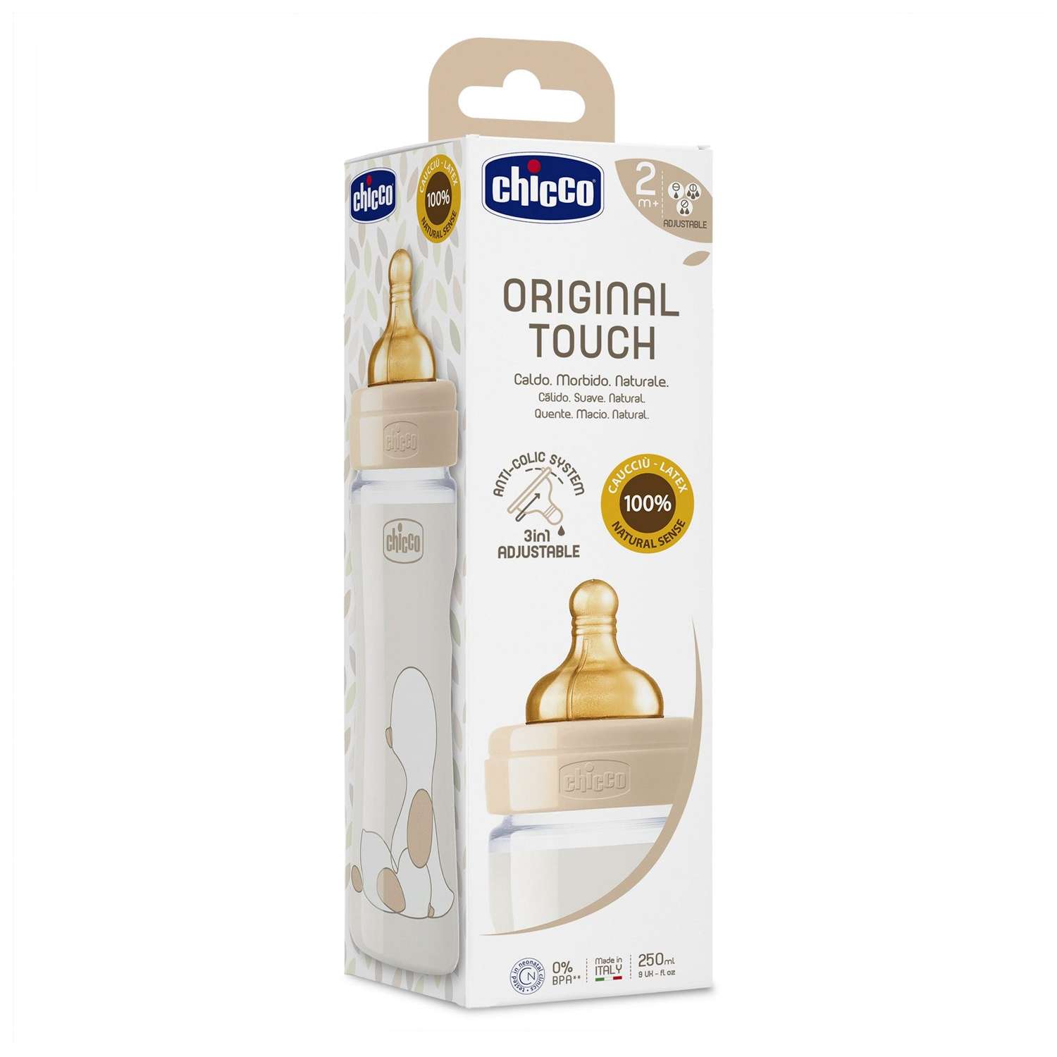 Бутылочка для кормления Chicco Original Touch Uni PP с соской 250мл с 2месяцев 340728556 - фото 2