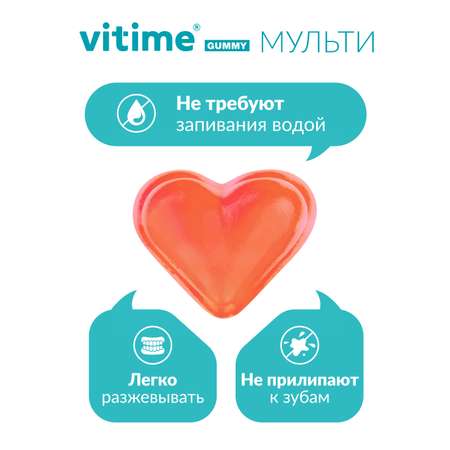 Мультивитамины для взрослых Vitime мармеладные пастилки №15