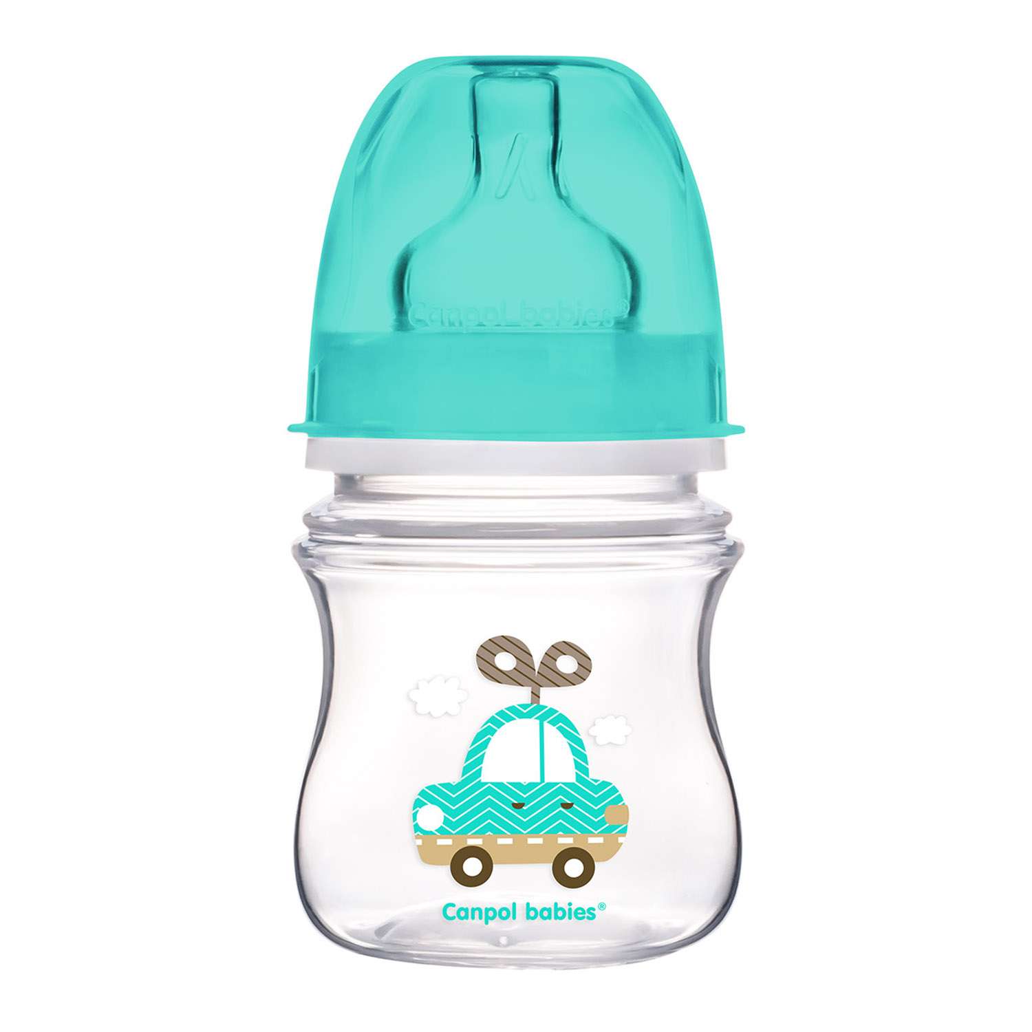 Бутылочка Canpol Babies Easy Start антиколиковая с широким горлышком 120мл Бирюзовая - фото 1