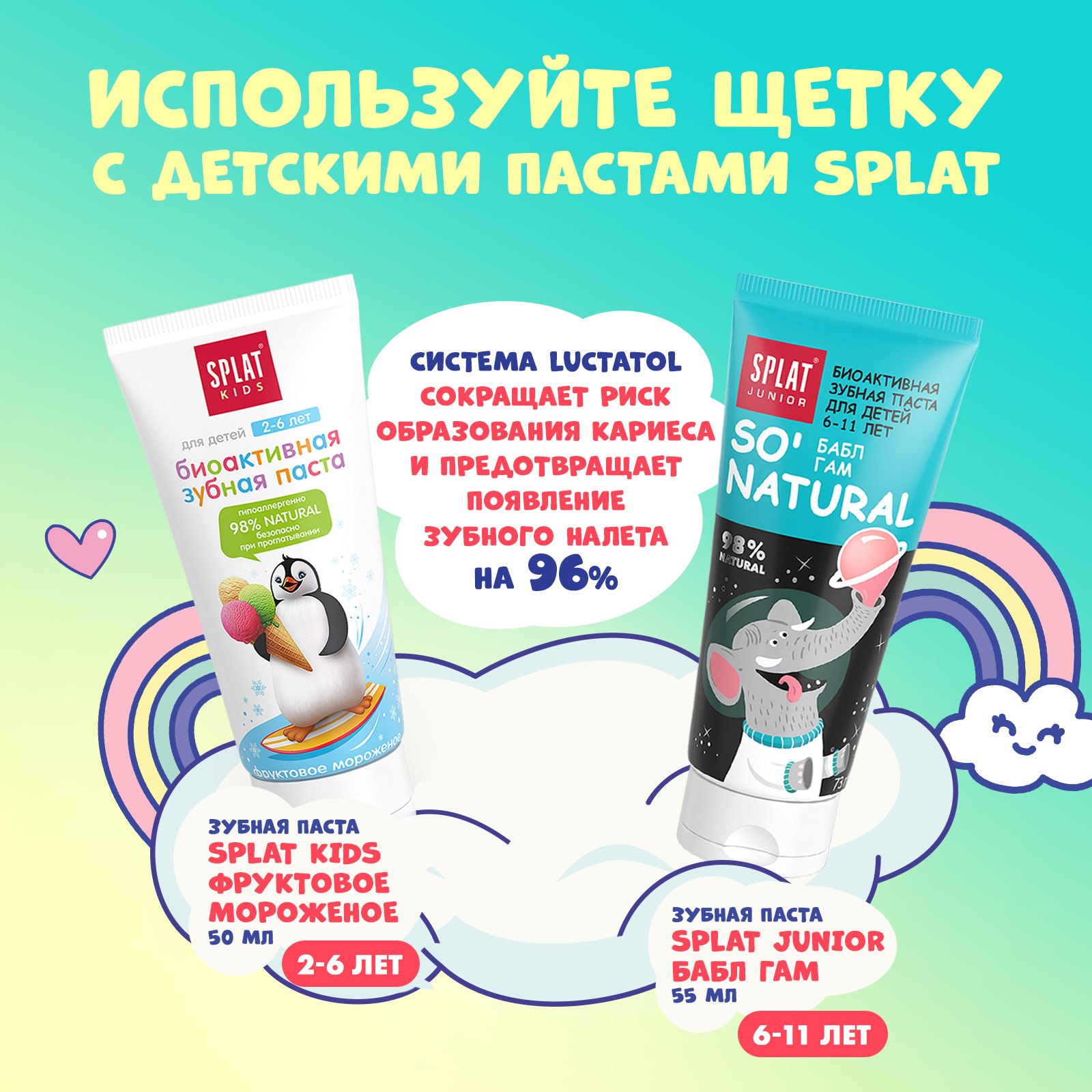 Зубная щетка Splat Juicy Lab Магия единорога с 5 лет Жемчужная - фото 7