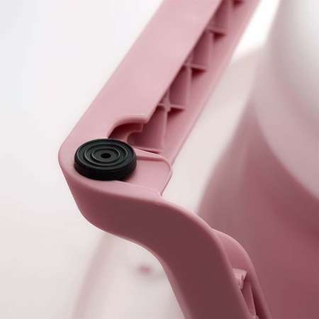 Ванночка складная детская WiMI с матрасиком термометром и 4 резиновыми уточками розовая