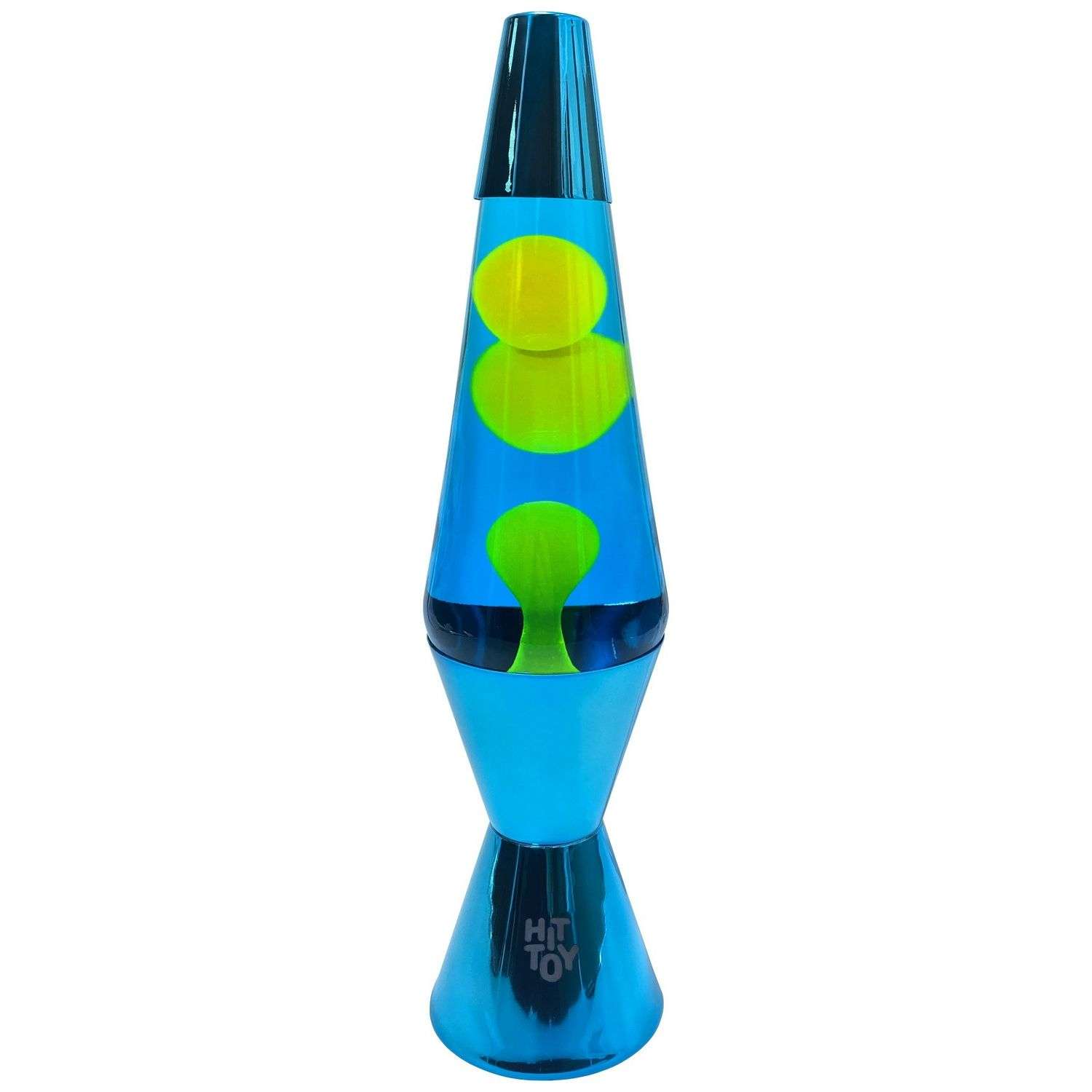 Светильник HitToy Лава-лампа 36 см хром ромб синий/желтый - фото 1