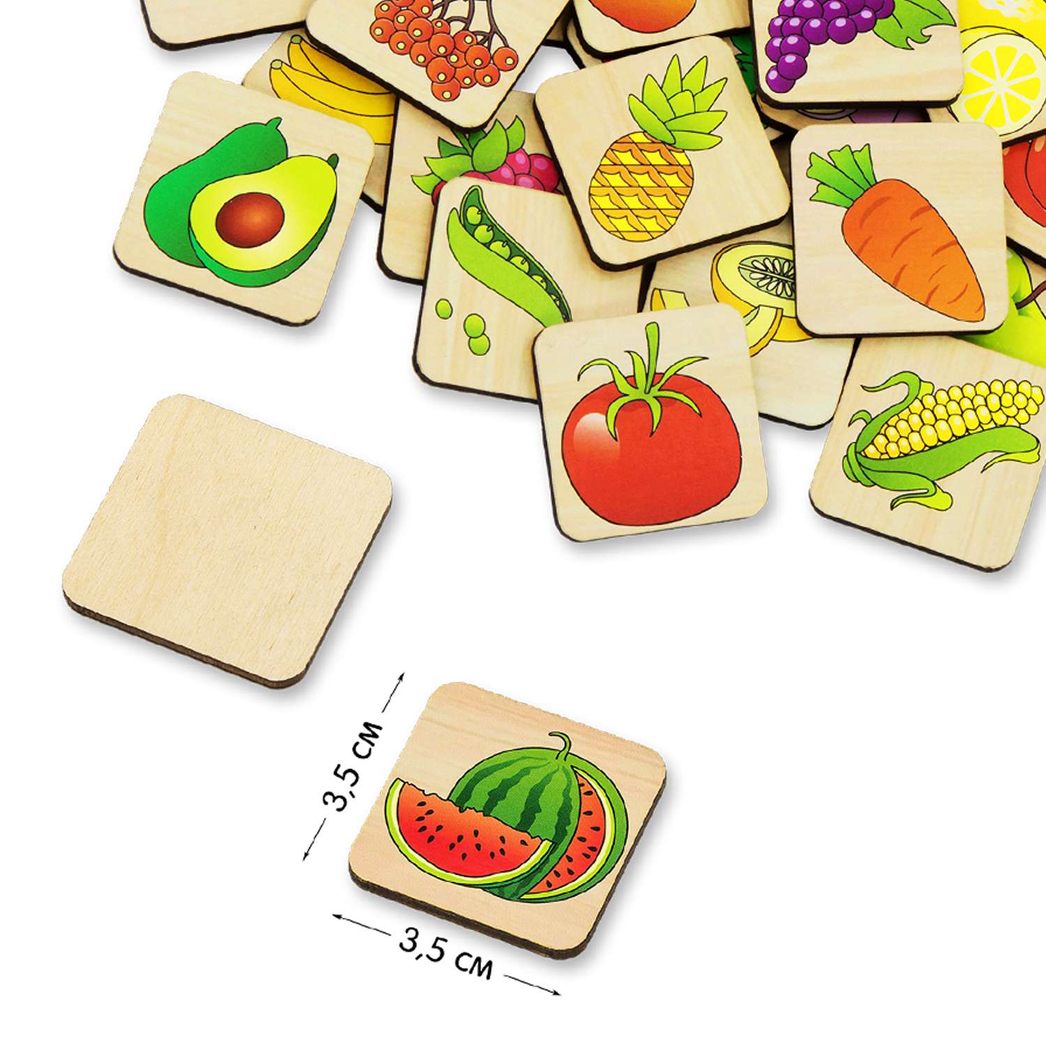 Лото детское деревянное Alatoys Настольные игры Овощи и фрукты - фото 9