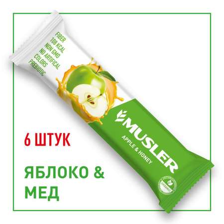 Злаковые батончики MUSLER Яблоко с медом мюсли 6 шт.х 30г