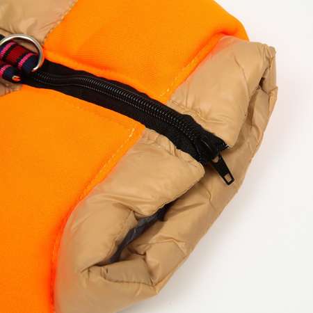 Куртка для собак Sima-Land размер 18 бежевая с оранжевым