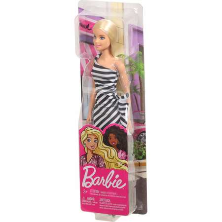 Кукла Barbie Игра с модой в черно-белом платье в полоску FXL68