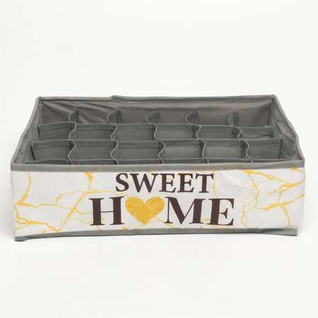 Кофр TEXTURA для белья 24 ячейки «Sweet home»35 х 30 х 10 см