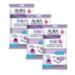 Влажные салфетки AURA Antibacterial Derma protect kids детские 3+ pocket-pack 20шт х 2 + 1 в подарок