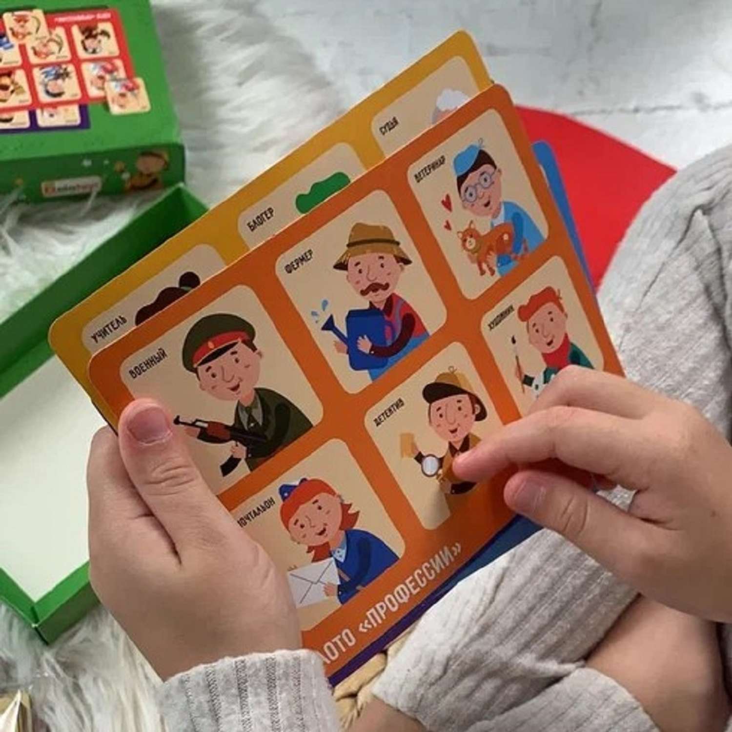 Лото детское деревянное Alatoys Настольная игра Профессии 42 деревянные фишки 7 карточек мешочек - фото 7