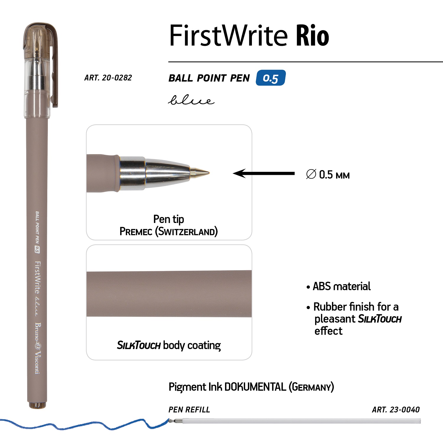 Набор из 5-ти шариковых ручек Bruno Visconti FirstWrite Rio синие - фото 5