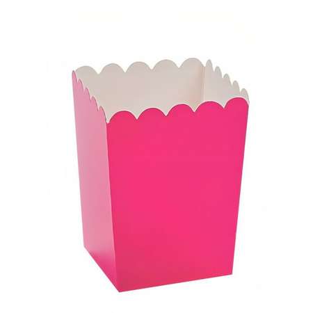 Стаканы бумажные Riota для снеков квадратные розовые 5 шт