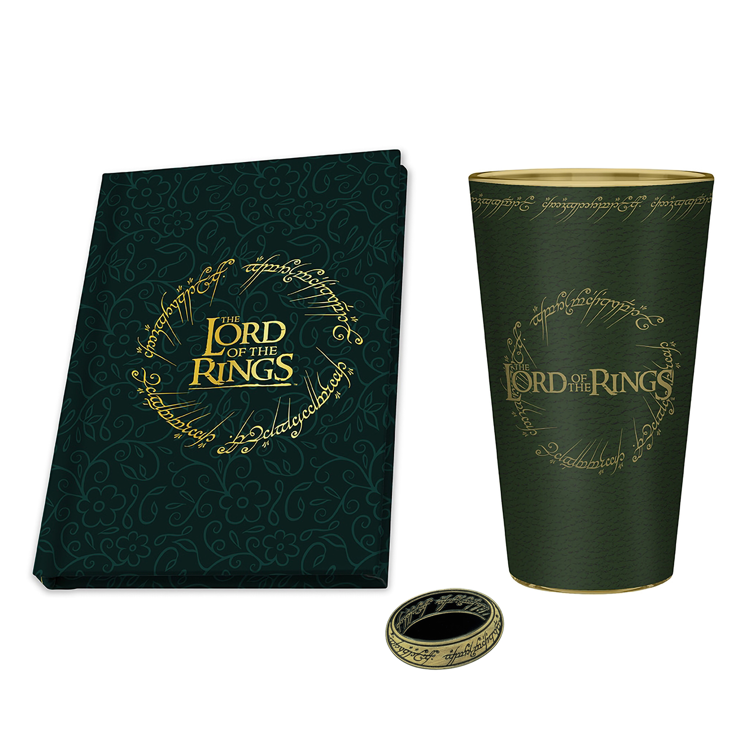 Подарочный набор ABYStyle The Ring Lord Of The Rings: Бокал 400 мл + значок + записная книжка - фото 1