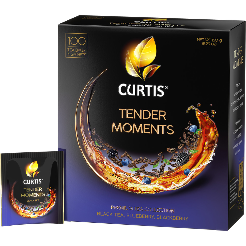Чай черный в пакетиках Curtis Tender Moments 100 пакетиков c черникой ежевикой и мятой - фото 1