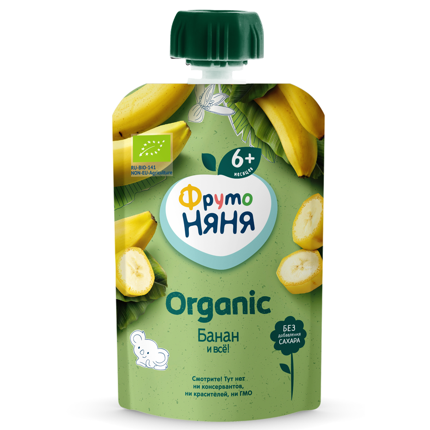 Пюре ФрутоНяня Organic из бананов натуральное 90г с 6месяцев - фото 1