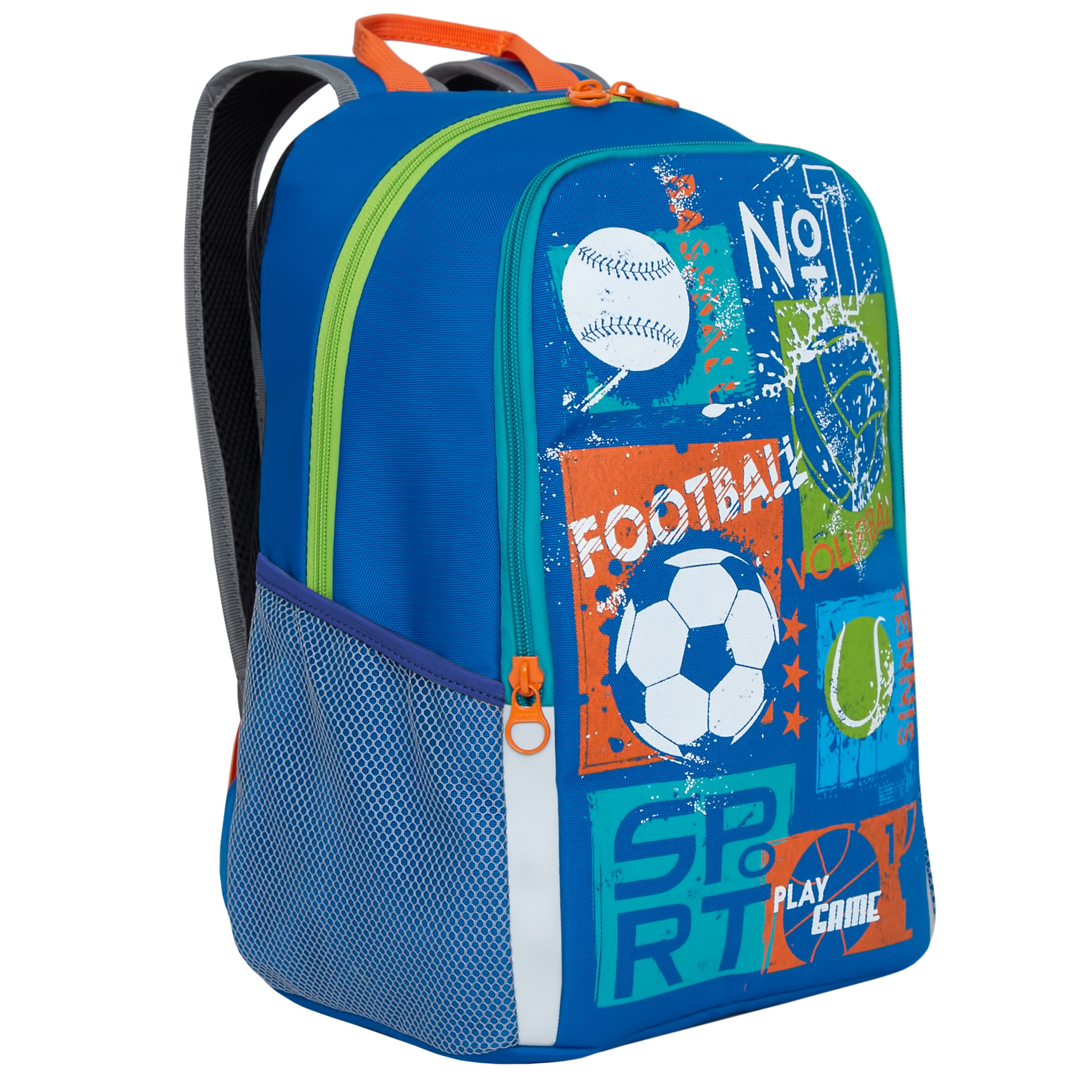 Рюкзак школьный Grizzly Футбол Синий - фото 2