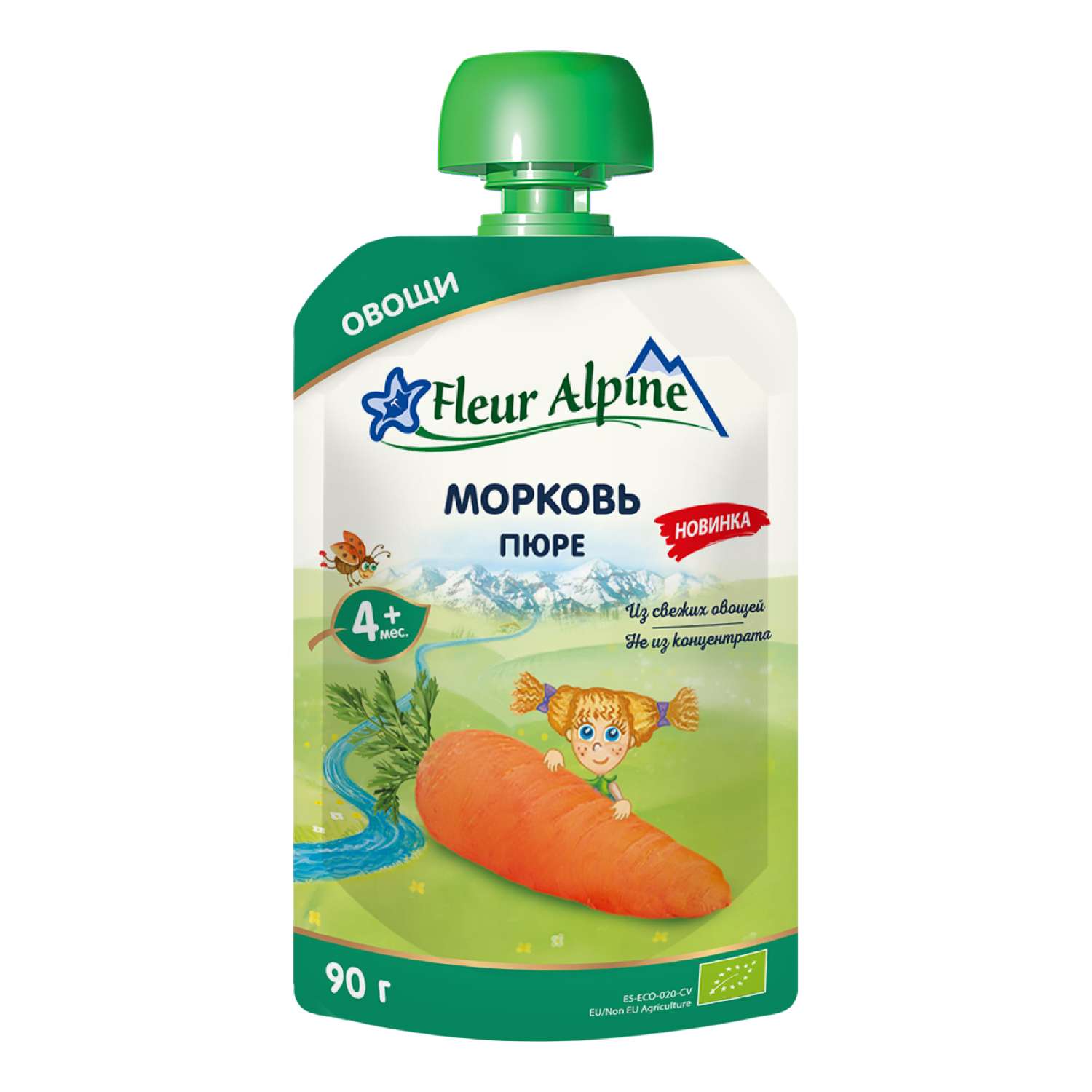 Пюре овощное Fleur Alpine Морковь 90г с 4месяцев - фото 1