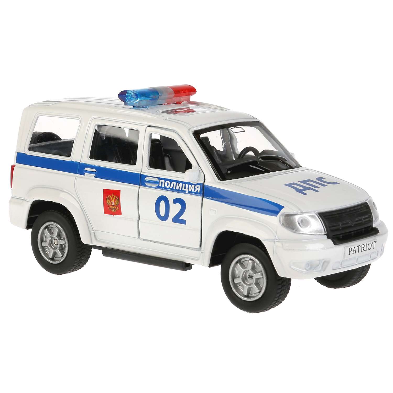 Машина Технопарк УАЗ Patriot Полиция инерционная 278105 278105 - фото 1
