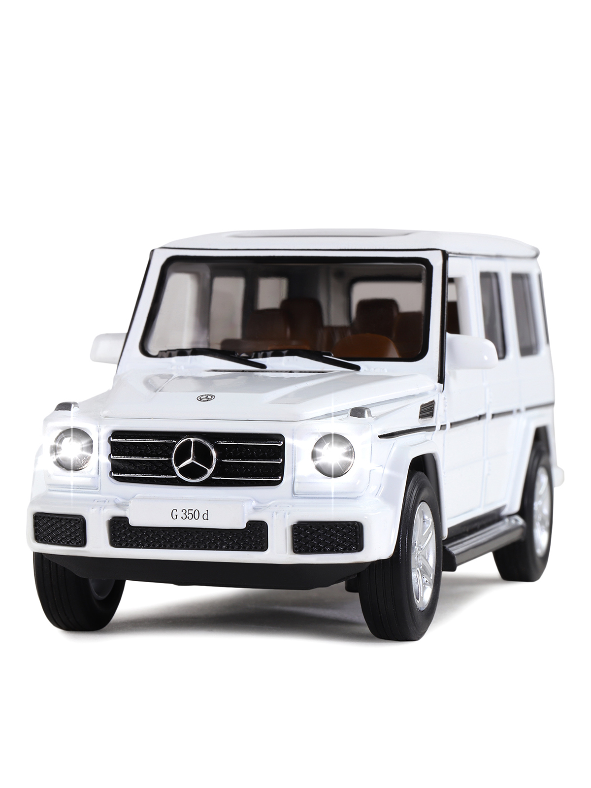 Внедорожник АВТОпанорама Mercedes Benz G350d 1:32 белый JB1200189 - фото 10