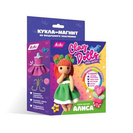 Наборы с пластилином Kiki Кукла-магнит из воздушного пластилина Алиса