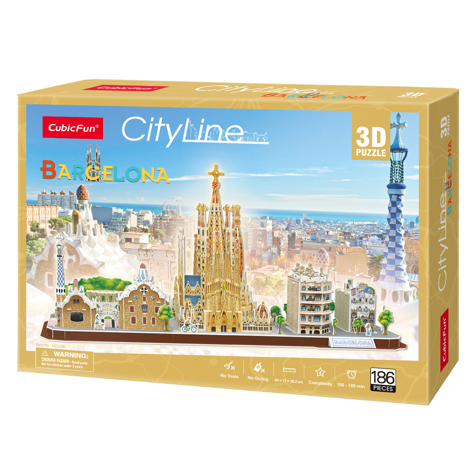 Пазл CubicFun Барселона CityLine 3D 186деталей MC256h