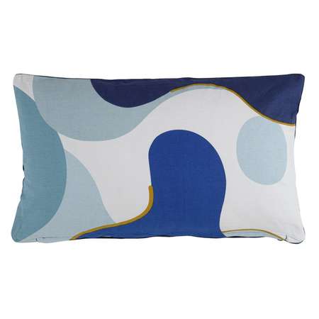 Подушка Tkano декоративная из хлопка синего цвета с авторским принтом 30х50 см