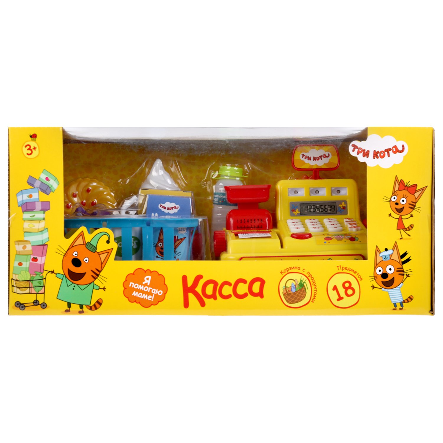 Игрушка Играем вместе Три кота Касса с набором продуктов 302592 - фото 1