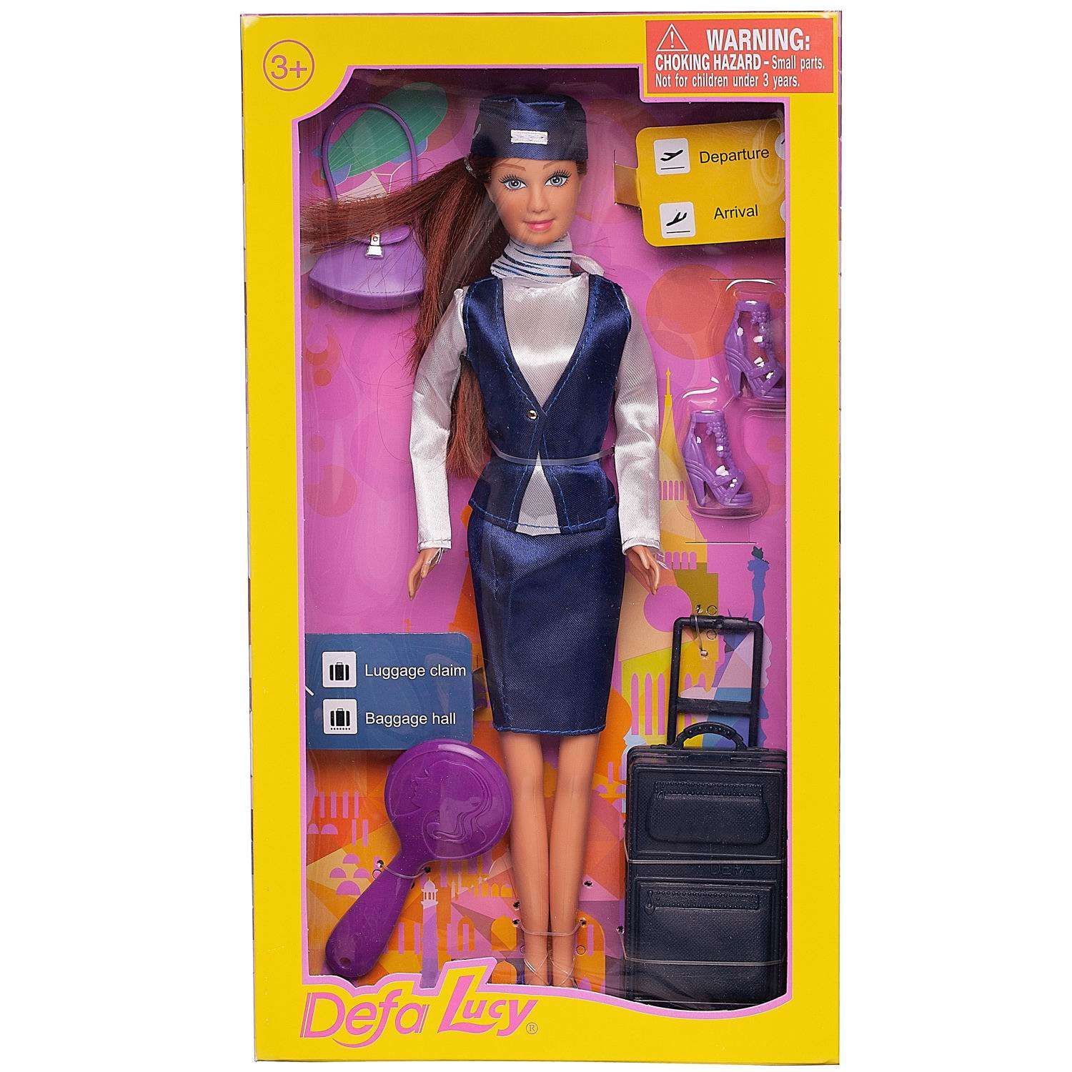 Игровой набор ABTOYS Кукла Defa Lucy Стюардесса с игровыми предметами 8286d/сине-белая - фото 1