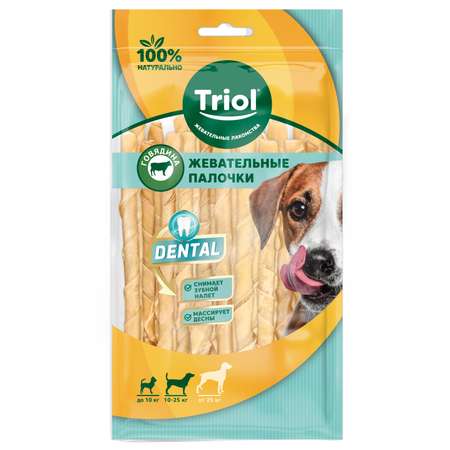 Лакомство для собак Triol Dental 12.5см*15шт Палочки жевательные крученые