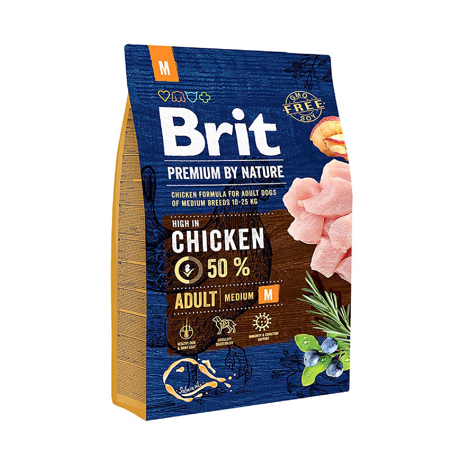 Корм для собак Brit Premium 3кг для средних пород курица - фото 1