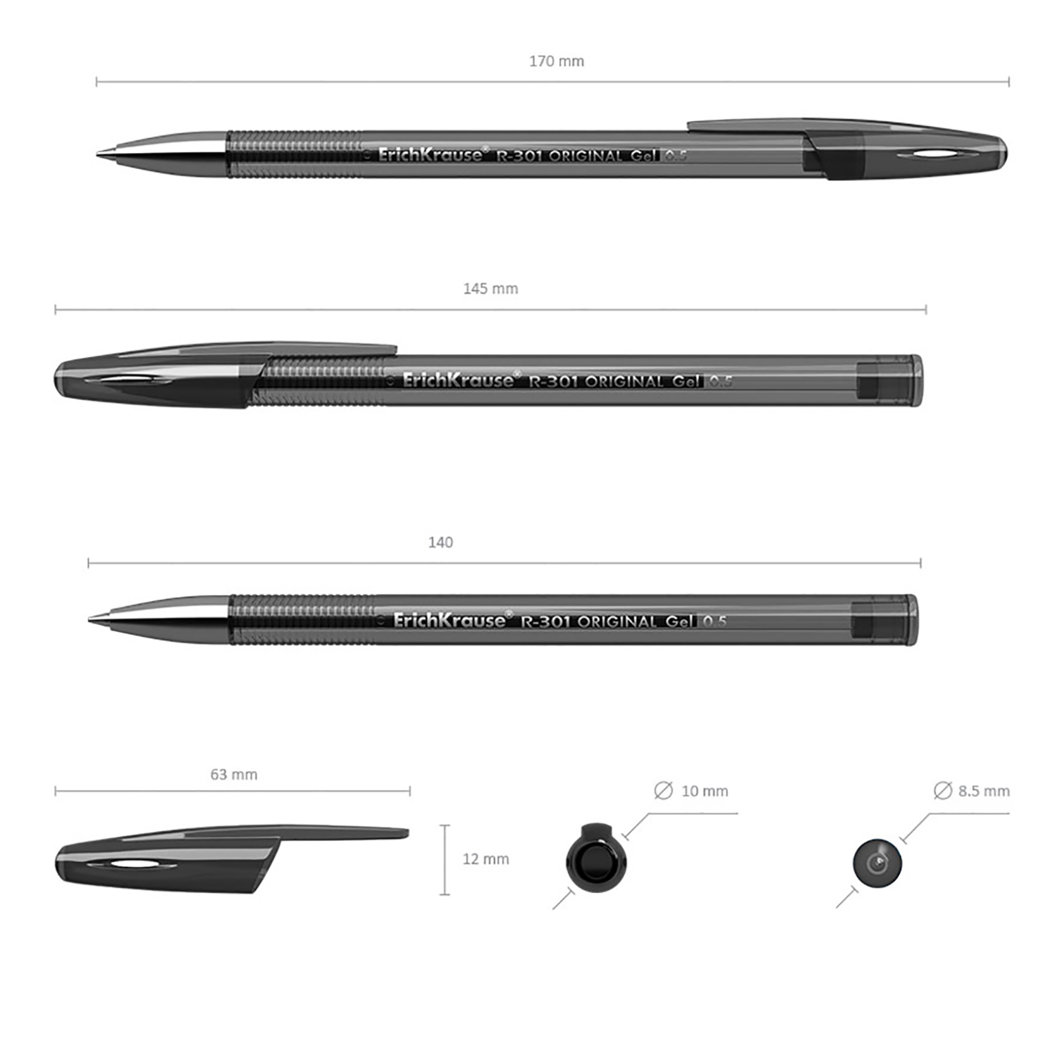 Ручка гелевая ErichKrause R-301 Original Gel 46798 - фото 7