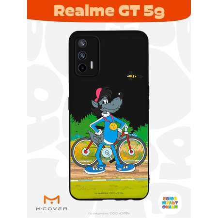 Силиконовый чехол Mcover для смартфона Realme GT 5G Союзмультфильм Волк и велосипед