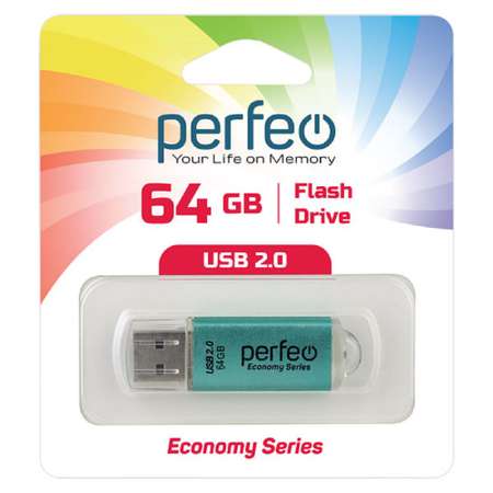 USB флеш Perfeo 64GB E01 Green economy series