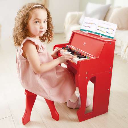 Музыкальная игрушка Hape Пианино с табуреткой цвет красный E0630_HP