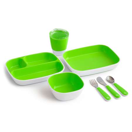 Набор посуды Munchkin 7предметов Зеленый