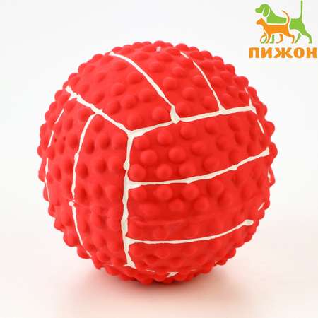 Игрушка Пижон пищащая для собак из латекса «Волейбол» 7.5 см розовая