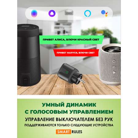 Умная WiFi розетка SmartRules беспроводная 20А черная