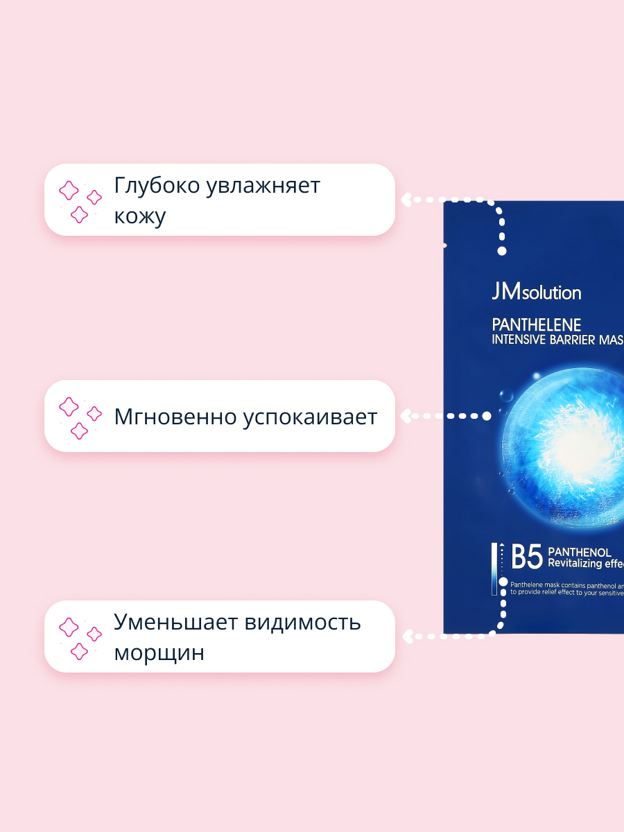 Маска тканевая JMsolution с пантенолом восстанавливающая 30 мл - фото 3