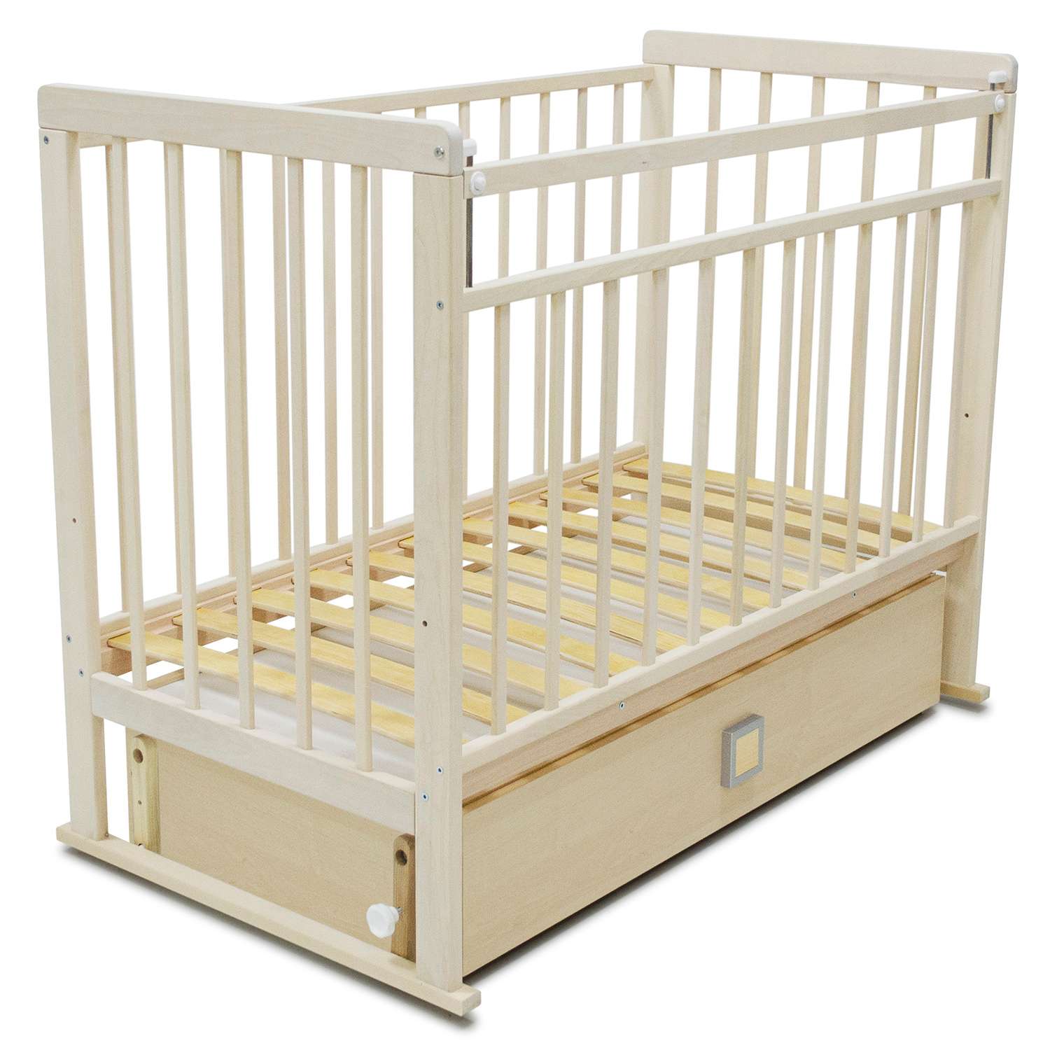 Детская кроватка Babyton прямоугольная, поперечный маятник (бежевый) - фото 1