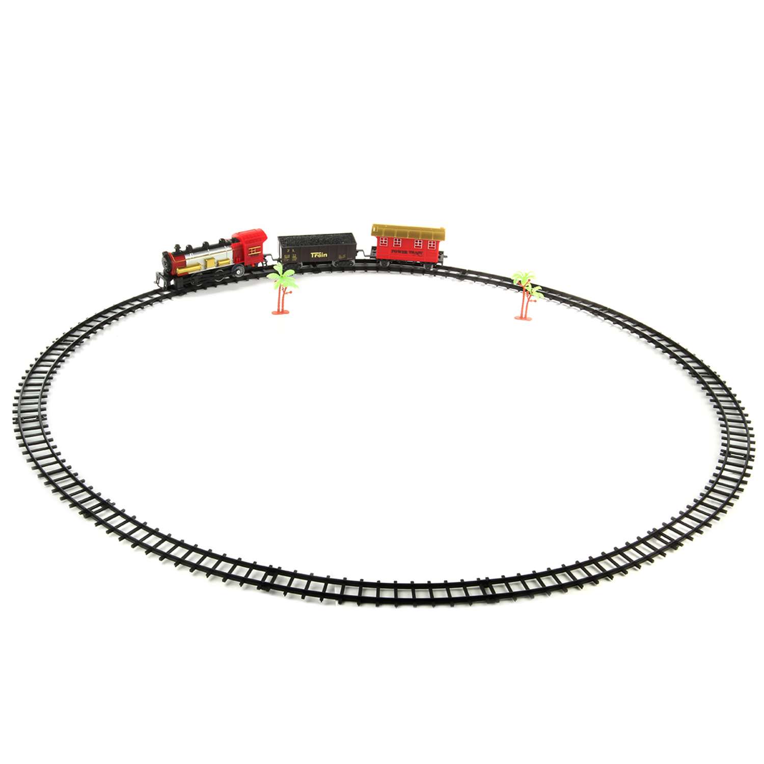 Железная дорога Veld Co Праздничный поезд интерактивный со звуковыми и световыми сигналами 17 предметов 126524 - фото 1